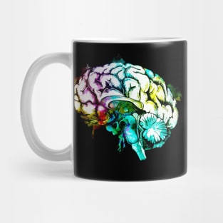 Color human brain watercolor mental health matters Mug